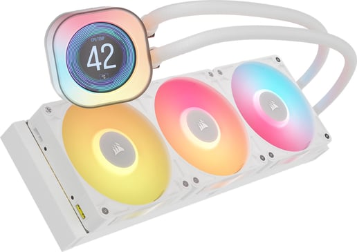 Corsair iCUE LINK TITAN 360 RX LCD 360mm AIO Liquid CPU Cooler in White