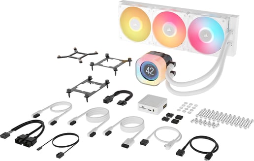 Corsair iCUE LINK TITAN 360 RX LCD 360mm AIO Liquid CPU Cooler in White