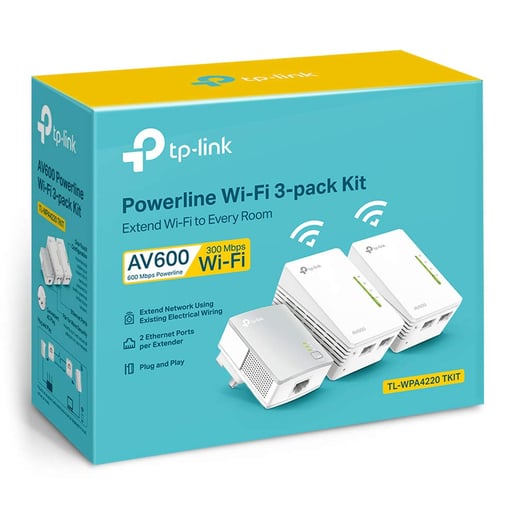 TP-Link TL-WPA4220 KIT v4 AV600 WiFi 3-Pack Powerline Extender Kit - V4