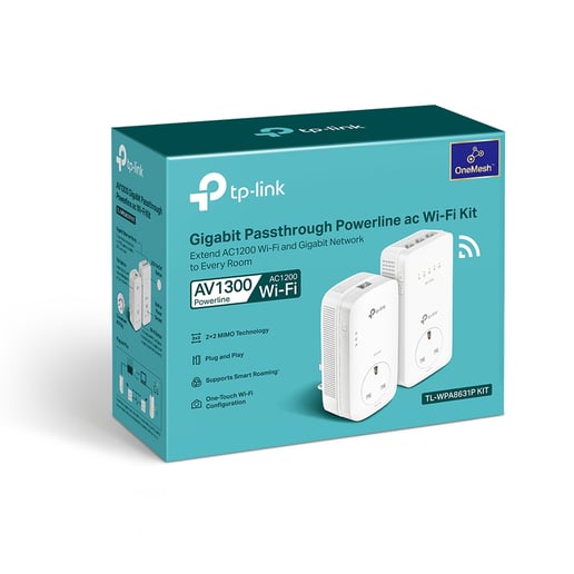 TP-Link TL-WPA8631P KIT WiFi Powerline Kit with Passthrough 