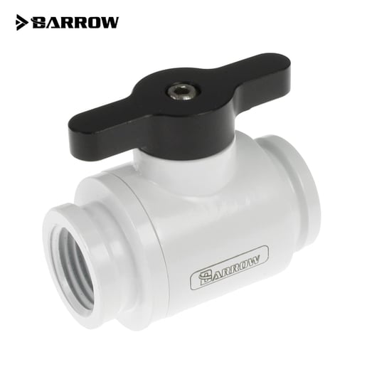 Barrow G1/4 Mini Ball Valve with Black Handle in White