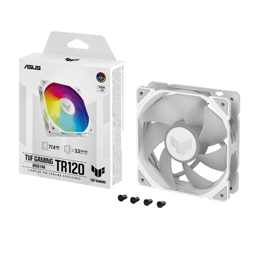 ASUS TUF Gaming TR120 ARGB 120mm PWM Fan in White