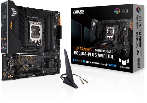 ASUS TUF Gaming B660M-Plus WIFI D4 mATX Motherboard for Intel LGA1700 CPUs