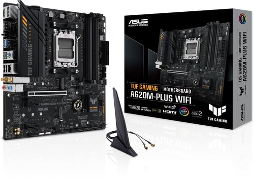 ASUS TUF Gaming A620M-PLUS WIFI mATX Motherboard for AMD AM5 CPUs