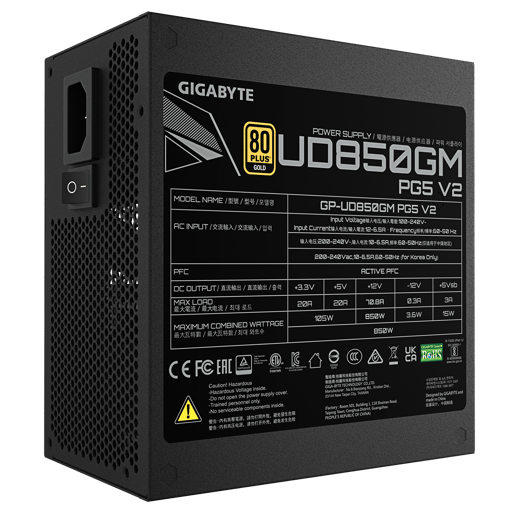 850W Gigabyte GP-UD850GM PG5 V2 Modular 80 Plus Gold PSU