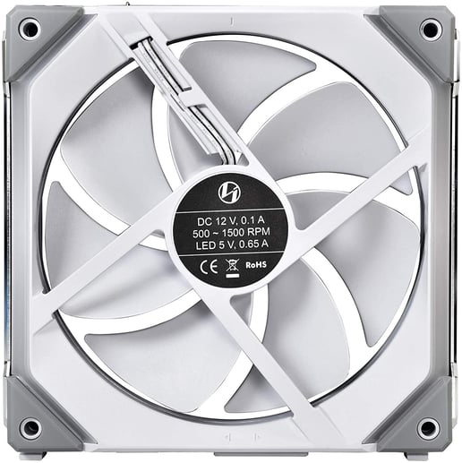 Lian-Li UNI SL140 Dual Pack 140mm ARGB Chassis Fans, White, with Controller