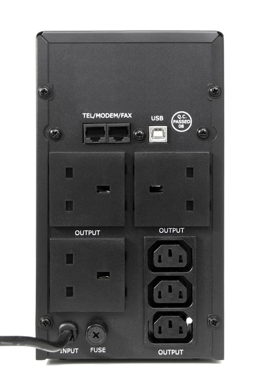 Powercool Smart UPS 1200VA - 3 x UK Plug, 3 x IEC, 2 x RJ45, USB, LED indicators