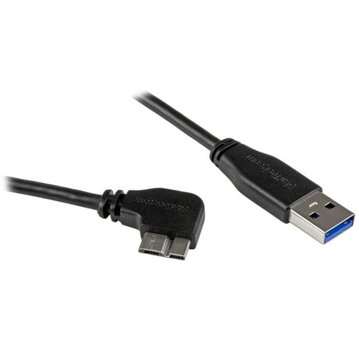 StarTech.com (0.5m) Micro USB Cable - A To Right Angle  M/M Slim (Black)