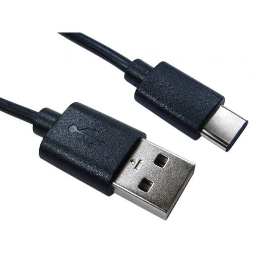Cables Direct 2m USB 2.0 Male Type-C to Male Type-A Cable in Black
