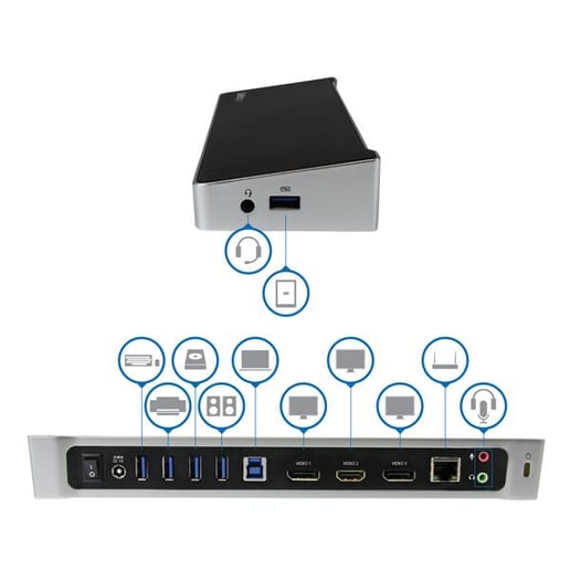 StarTech.com USB 3.0 Triple-video Docking Station for Laptops