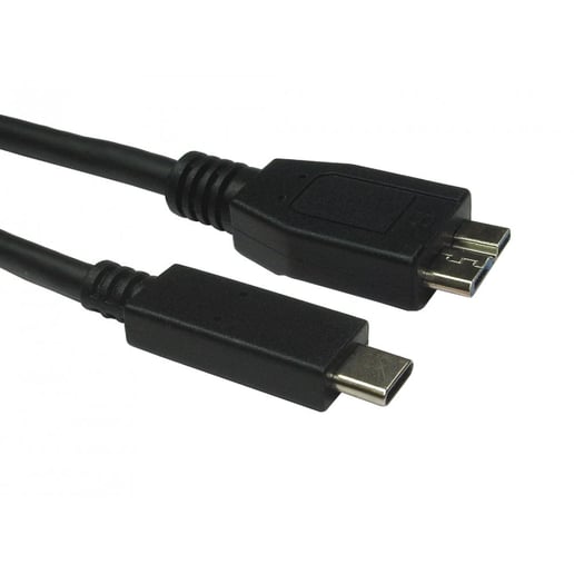 Cables Direct 3m USB 3.0 Male Type-C to Male Micro B Cable in Black