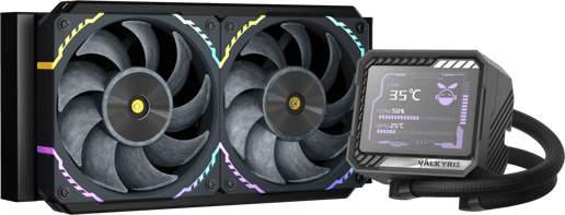Valkyrie V240 LCD 240mm AiO Liquid CPU Cooler in Black
