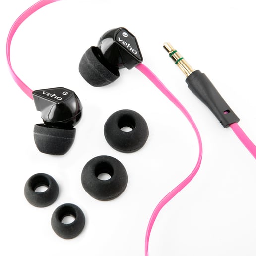Veho Z-1 360 Noise Isolating Stereo Earphones - Pink