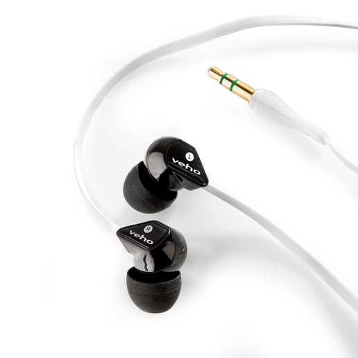 Veho Z-1 Stereo Noise Isolating Earphones (Black/White)