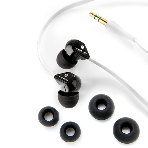 Veho Z-1 Stereo Noise Isolating Earphones (Black/White)
