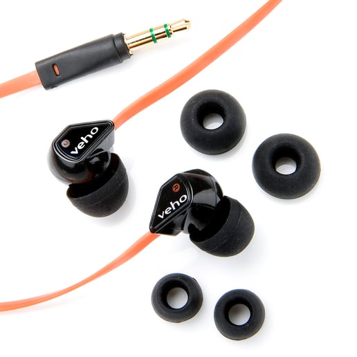 Veho Z-1 Stereo Noise Isolating Earphones (Black/Orange)