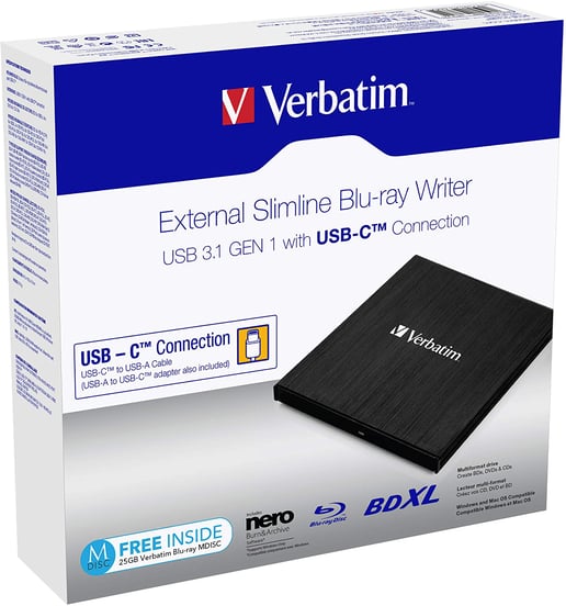 Verbatim   External Blu-ray Writer Optical Drive