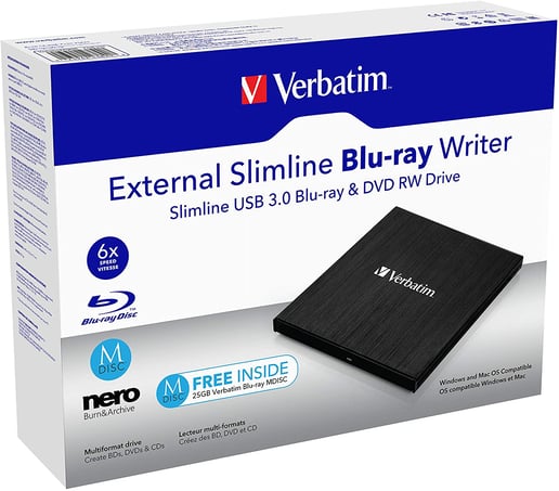 Verbatim   External Blu-ray Writer Optical Drive