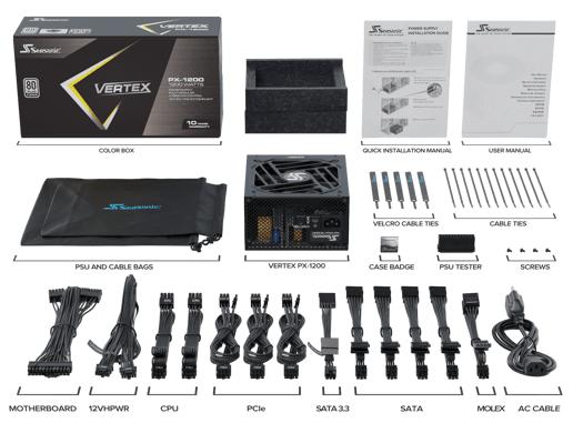 1200W Seasonic VERTEX PX Modular 80 Plus Platinum PSU