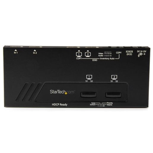 StarTech.com 2x2 HDMI Matrix Switch with 4K Fast Switching And Autosensing 