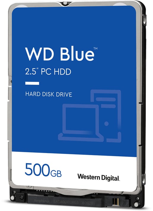 Western Digital Blue 500GB SATA III 2.5" Hard Drive - 5400RPM, 16MB Cache