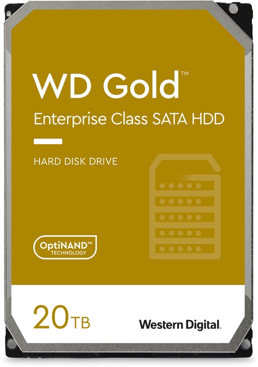 Western Digital Gold 20TB SATA III 3.5"" Hard Drive - 7200RPM, 512MB Cache