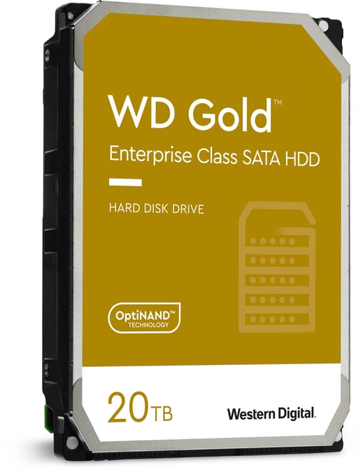 Western Digital Gold 20TB SATA III 3.5"" Hard Drive - 7200RPM, 512MB Cache