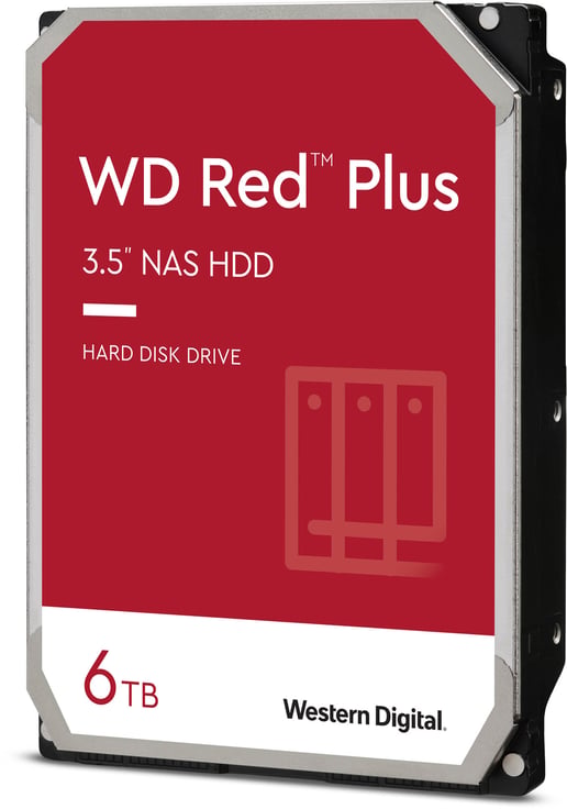 6TB Western Digital Red Plus 3.5" SATA III Hard Drive - 5400RPM, 256MB Cache