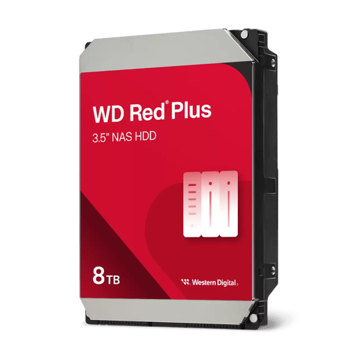 8TB Western Digital Red Plus 3.5" SATA III Hard Drive - 5640RPM, 256MB Cache