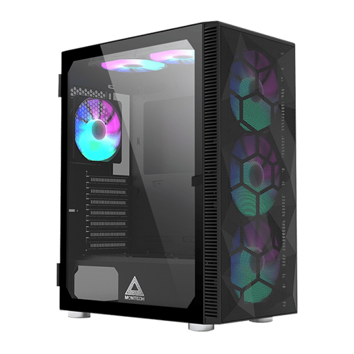 Montech X3 Mesh Mid Tower Gaming Case - Black USB 3.0
