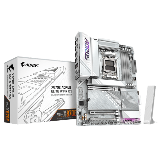 Gigabyte X870E AORUS ELITE WIFI7 ICE ATX Motherboard for AMD AM5 CPUs