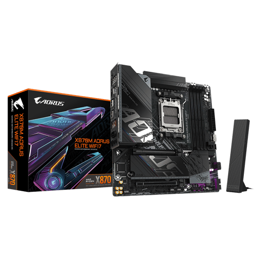 Gigabyte X870M AORUS ELITE WIFI7 mATX Motherboard for AMD AM5 CPUs