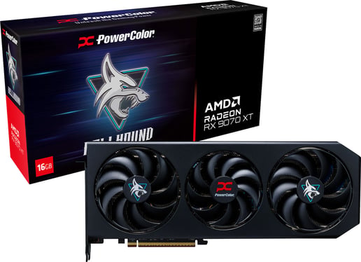 PowerColor Radeon RX 9070 XT HellHound OC 16GB GDDR6 Graphics Card