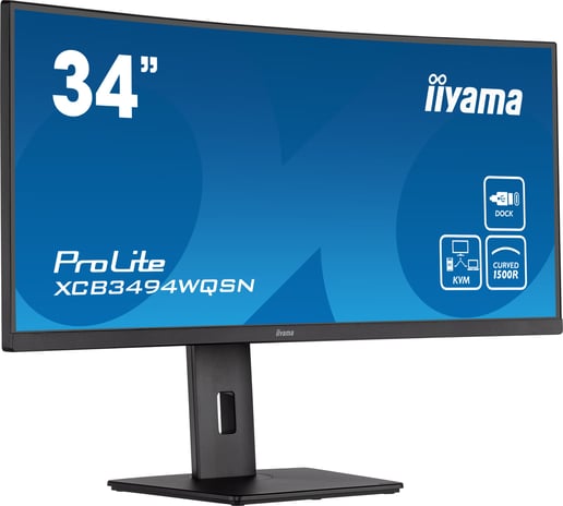iiyama ProLite XCB3494WQSN 34" 1440p (QHD) Curved Monitor - VA, 120Hz, 0.4ms, DP