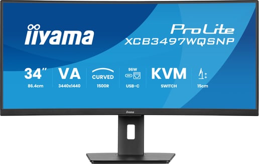 iiyama ProLite XCB3497WQSNP 34" UltraWide Curved Monitor - VA, 120Hz, 0.4ms, DP