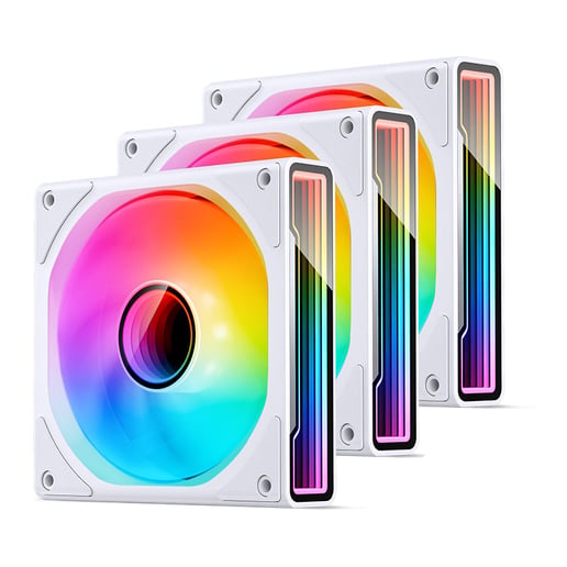 Jonsbo ZK-120W 120mm Chassis Fan Triple Pack in White