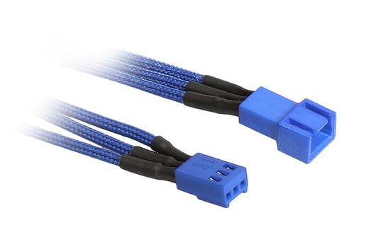 BitFenix Alchemy 3-Pin Extension 60cm - sleeved blue/blue