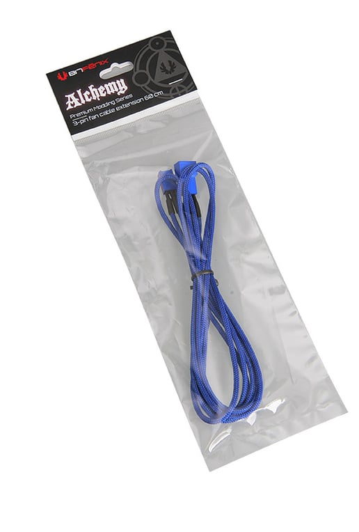 BitFenix Alchemy 3-Pin Extension 60cm - sleeved blue/blue