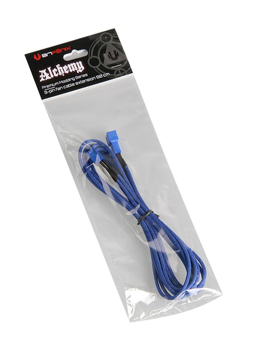 BitFenix Alchemy 3-Pin Extension 90cm - sleeved blue/blue