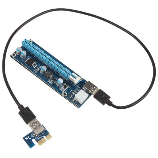 Kolink PCI-E 1x to 16x powered Riser Card Mining Rendering Kit Pro - 1m