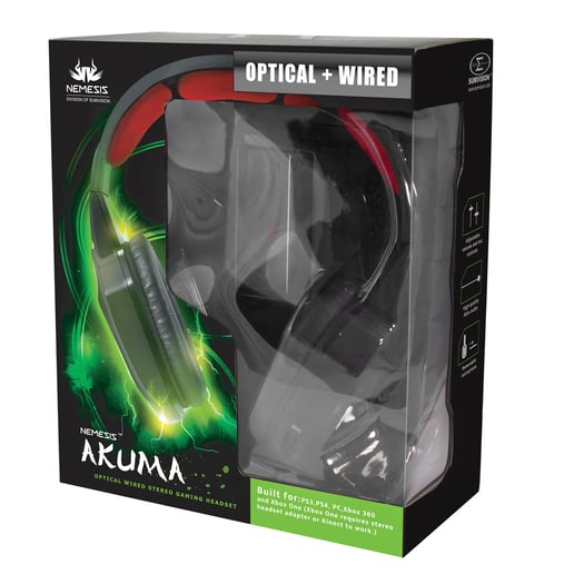 Sumvision AKUMA optical fiber wired gaming headset for PC, PS4, Xbox 360, Xbox ONE