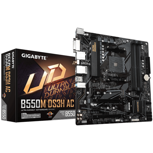 Gigabyte B550M DS3H AC mATX Motherboard for AMD AM4 CPUs