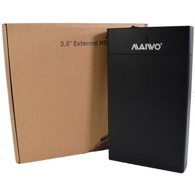 Maiwo USB 3.0 3.5" External Hard Drive Enclosure- Black - With Power Adapter