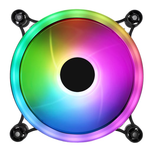 GameMax Raider Dual-Ring 16 LED 120mm Rainbow RGB Fan 5pin