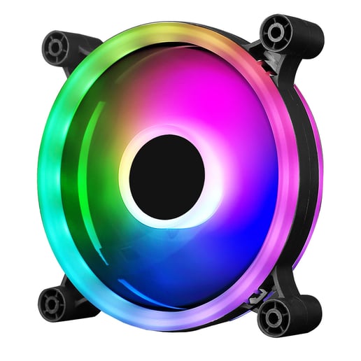 GameMax Raider Dual-Ring 16 LED 120mm Rainbow RGB Fan 5pin