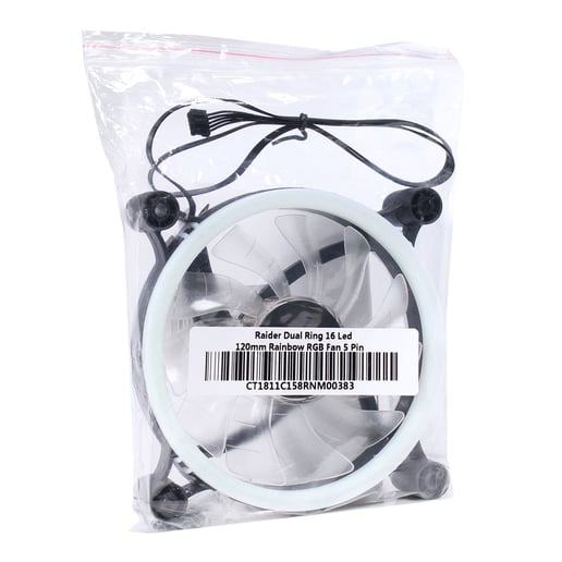 GameMax Raider Dual-Ring 16 LED 120mm Rainbow RGB Fan 5pin