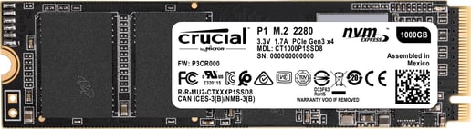 Crucial P1 M.2-2280 1TB PCI Express 3.0 x4 NVMe Solid State Drive