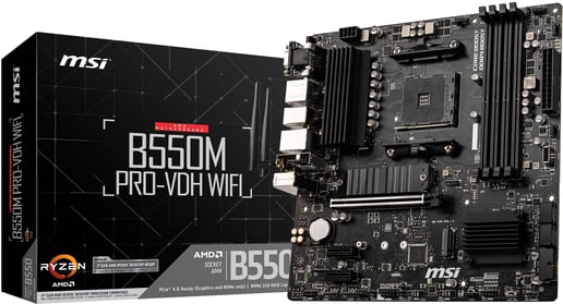 MSI B550M PRO-VDH WIFI mATX Motherboard for AMD AM4 CPUs