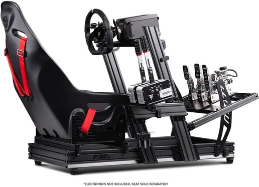 Next Level Racing F-GT Elite Formula & GT Aluminium Profile Simulator Cockpit - Wheel Plate Edition