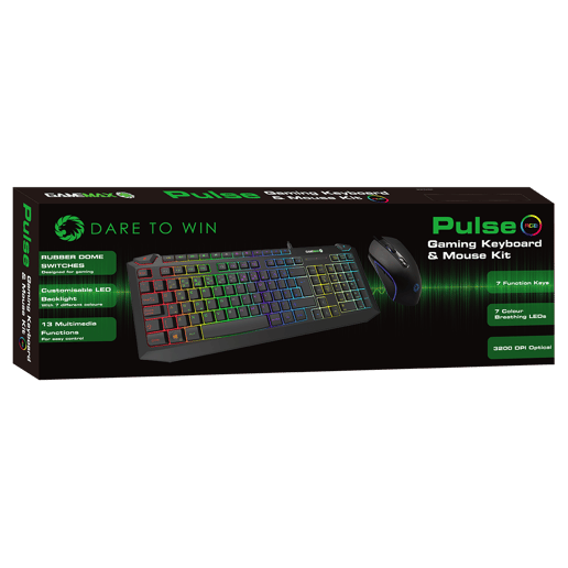 GameMax Pulse Kit 7 Colour RGB Keyboard with Pulsing Mouse